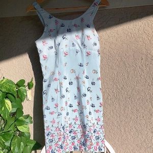 Vintage 1950s Floral mint blue mini dress